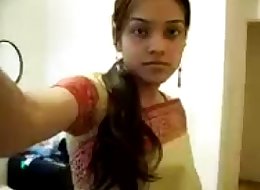 INDIAN - Cute Girl Sripping Saree exposing her boobies